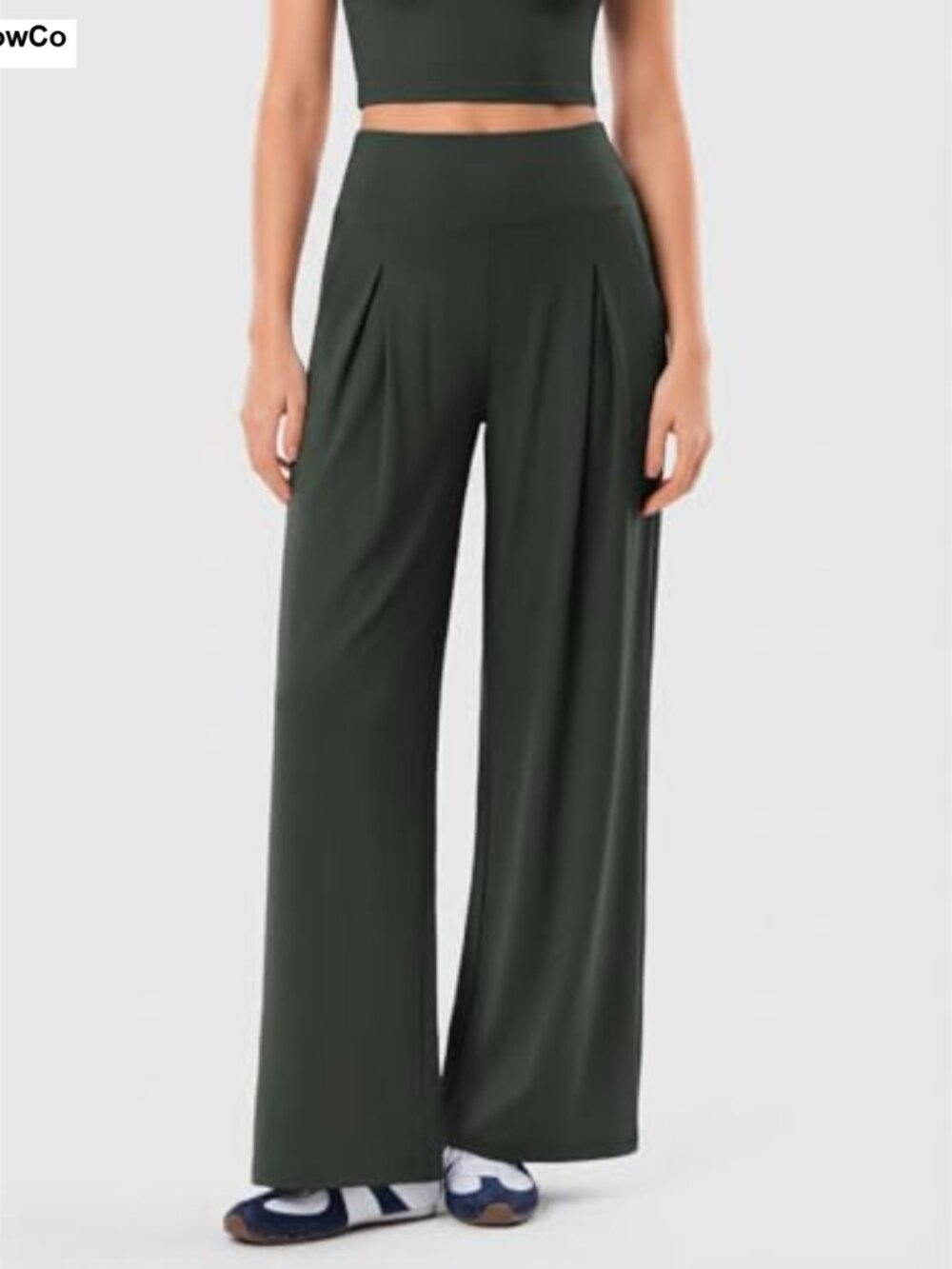 High Waist Wide Leg Yoga Pants with Pockets Palazzo Lounge Trousers - Picture 4 of 5